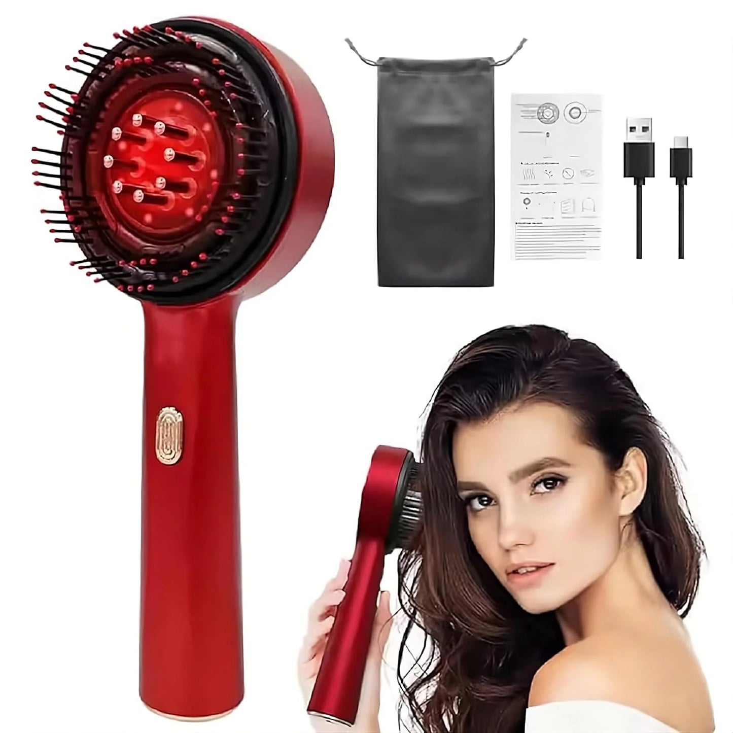 3-1 Red Light Therapy Scalp Massager | 6 Months Warranty | Upgraded ( Buy 1 Get 1 Free Limited Time Offer )
